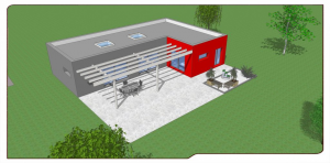 Illustration 3D du modèle de maison L-PROJECT.