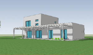 Illustration 3D du modèle de maison GAÏA-PROJECT avec étage.