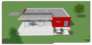 Illustration 3D du modèle de maison L-PROJECT.